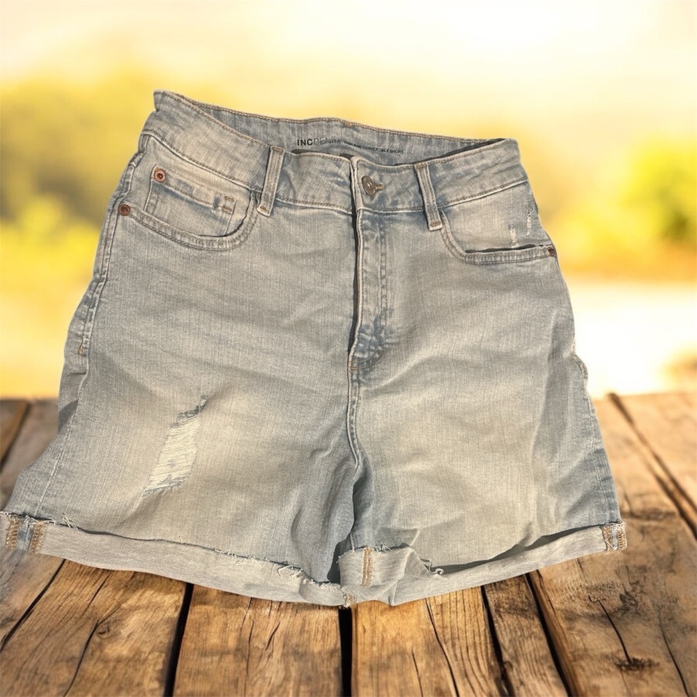 INC International Concepts Light Blue Jean Shorts
